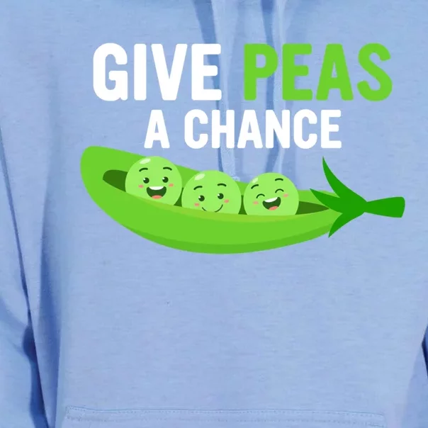 Give Peas A Chance Funny Veganism Veggie Funny Gift Unisex Surf Hoodie