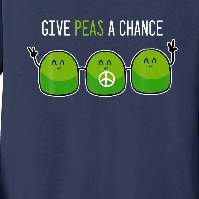 Give Peas A Chance Foodie Or Cook Kids Long Sleeve Shirt