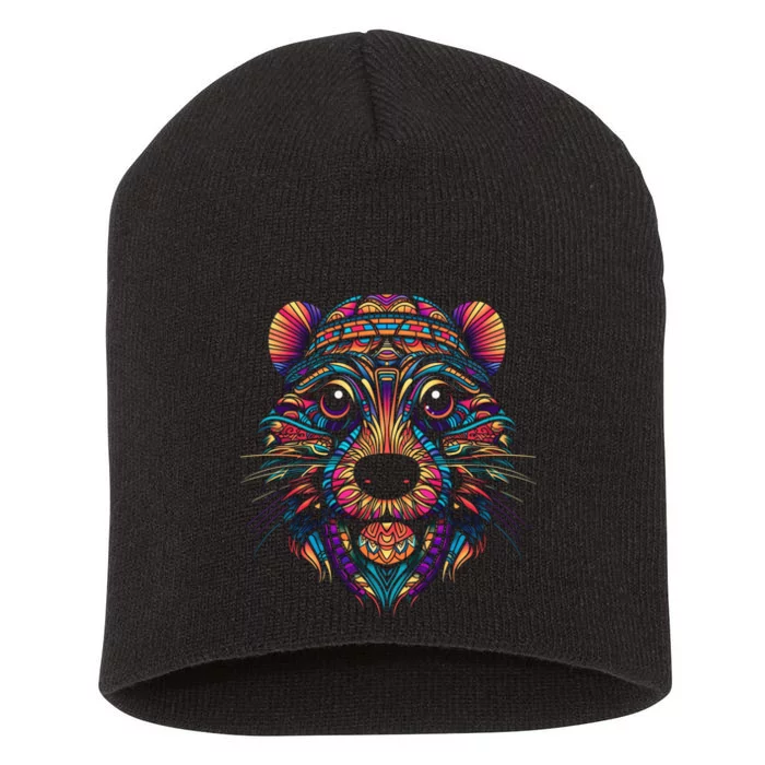 Graffiti Pop Art Of Beaver Animal Graphic Tees For Short Acrylic Beanie