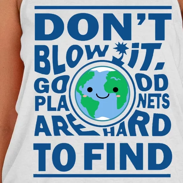 Good Planets Are Hard To Find Earth Day Women's Knotted Racerback Tank