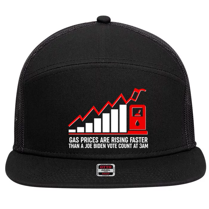 Gas Prices Are Rising Faster Than A Joe Biden Vote Count At 3am 7 Panel Mesh Trucker Snapback Hat