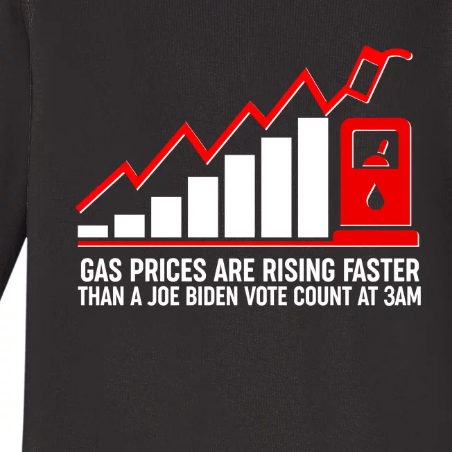 Gas Prices Are Rising Faster Than A Joe Biden Vote Count At 3am Baby Long Sleeve Bodysuit