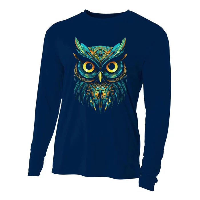 Graffiti Pop Art Of Owl Animal Graphic Tees For Cooling Performance Long Sleeve Crew