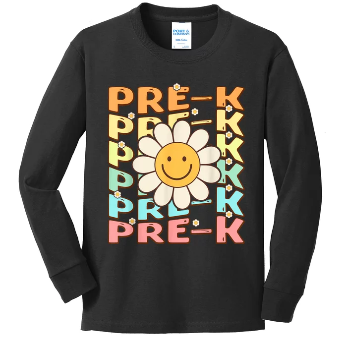 Groovy Prek Back To School Funny First Day Of Prek Kids Long Sleeve Shirt