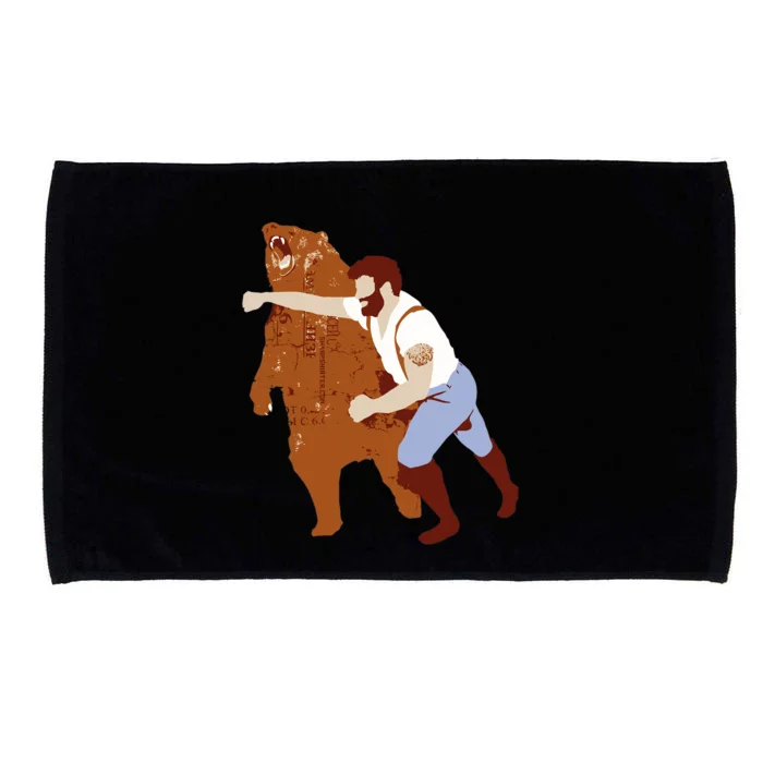 Guy Punching Bear Microfiber Hand Towel