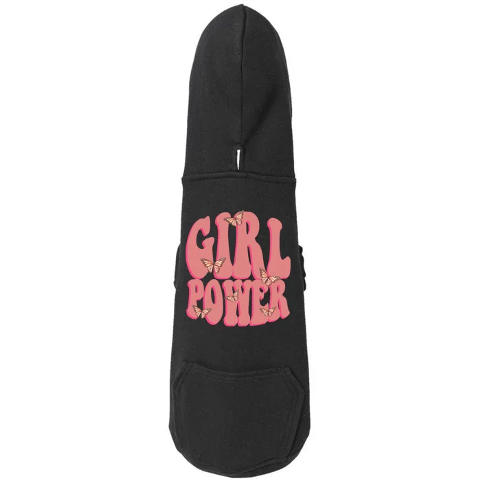 Girl Power Butterfly Retro Doggie 3-End Fleece Hoodie