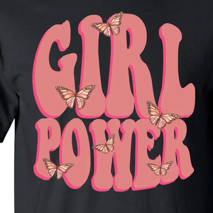 Girl Power Butterfly Retro Tall T-Shirt