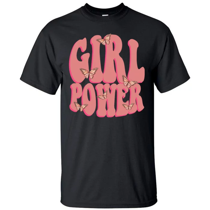 Girl Power Butterfly Retro Tall T-Shirt