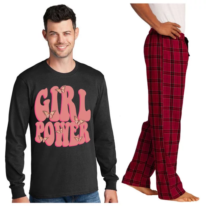 Girl Power Butterfly Retro Long Sleeve Pajama Set