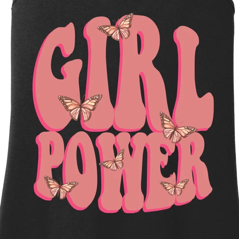 Girl Power Butterfly Retro Ladies Essential Tank