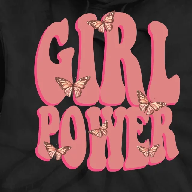 Girl Power Butterfly Retro Tie Dye Hoodie