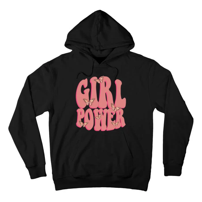 Girl Power Butterfly Retro Tall Hoodie