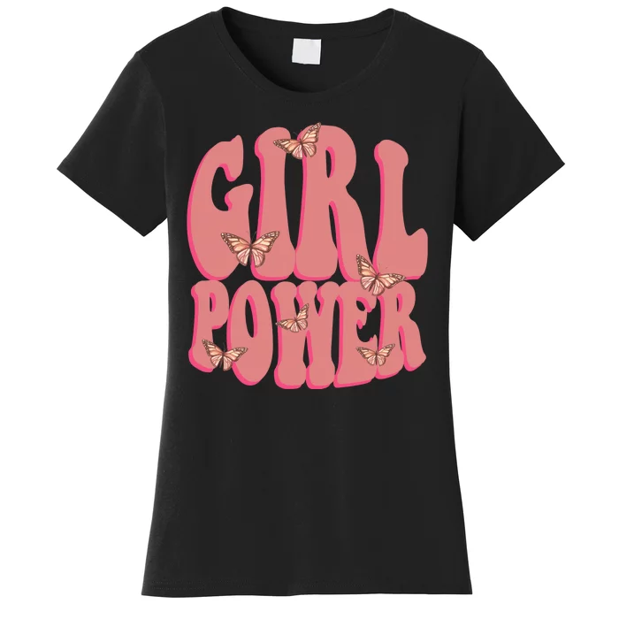 Girl Power Butterfly Retro Women's T-Shirt