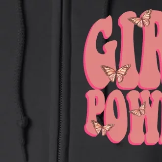 Girl Power Butterfly Retro Full Zip Hoodie