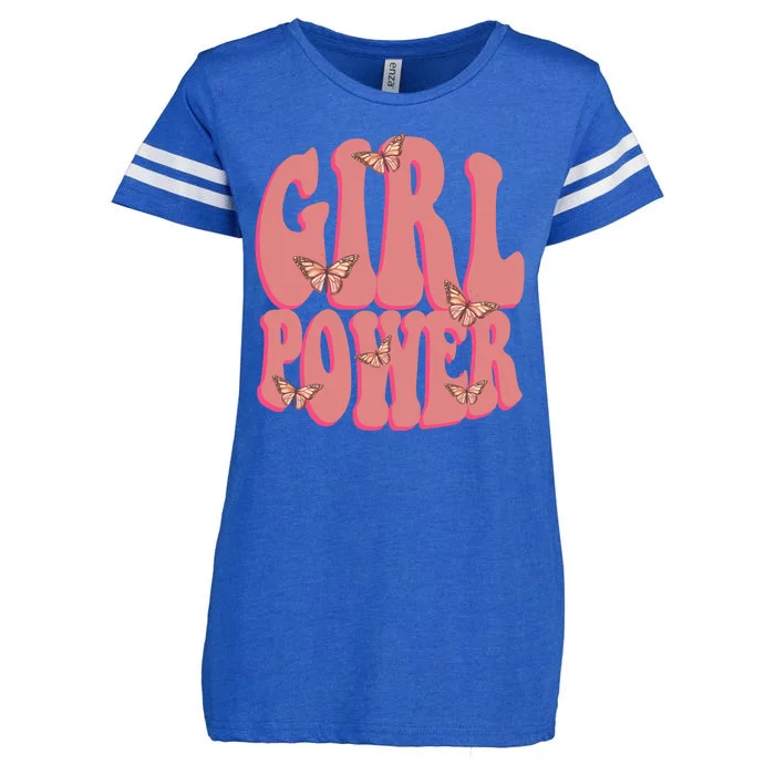 Girl Power Butterfly Retro Enza Ladies Jersey Football T-Shirt