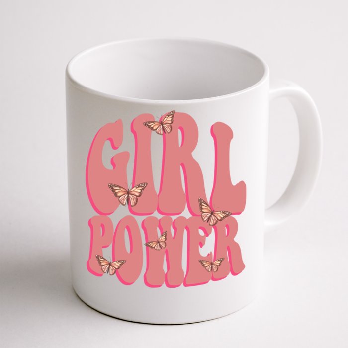 Girl Power Butterfly Retro Front & Back Coffee Mug