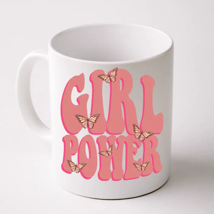 Girl Power Butterfly Retro Front & Back Coffee Mug