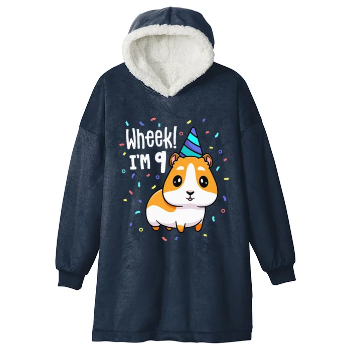 Guinea Pig Birthday Party Wheek 9 Year Old 9th Outfit Hooded Wearable Blanket