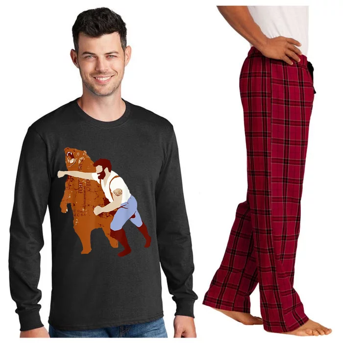 Guy Punching Bear Long Sleeve Pajama Set