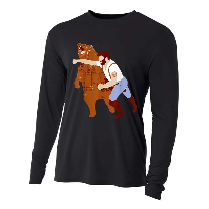 Guy Punching Bear Cooling Performance Long Sleeve Crew