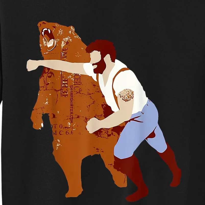 Guy Punching Bear Tall Sweatshirt