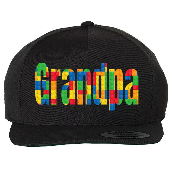 Grandpa Parent Brick Master Builder Building Blocks Family Meaningful Gift Wool Snapback Cap