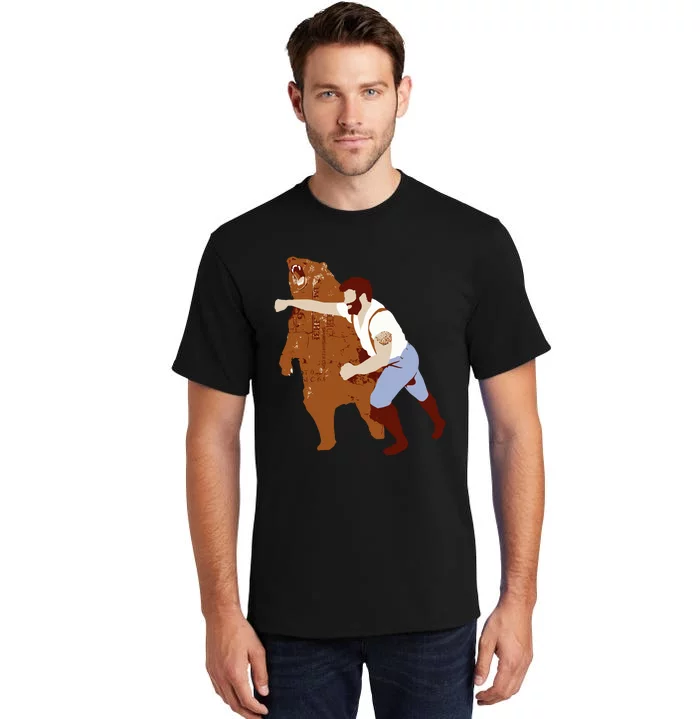 Guy Punching Bear Tall T-Shirt