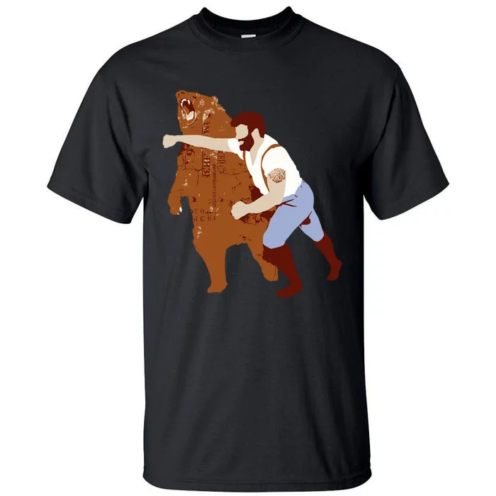 Guy Punching Bear Tall T-Shirt