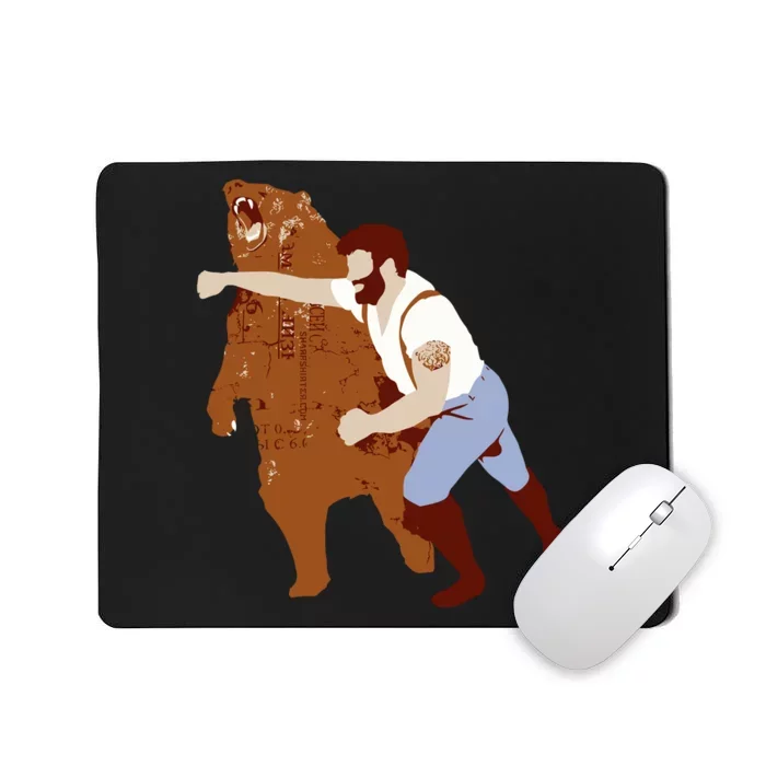 Guy Punching Bear Mousepad