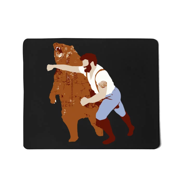 Guy Punching Bear Mousepad