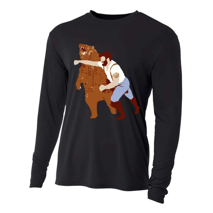 Guy Punching Bear Cooling Performance Long Sleeve Crew