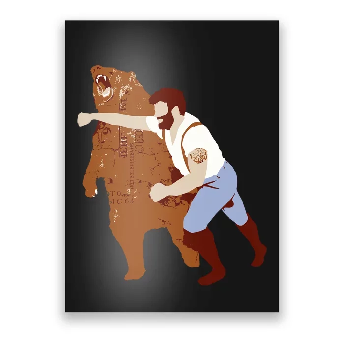 Guy Punching Bear Poster