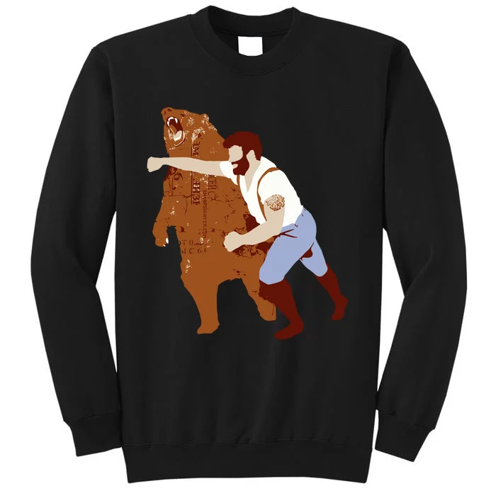 Guy Punching Bear Tall Sweatshirt