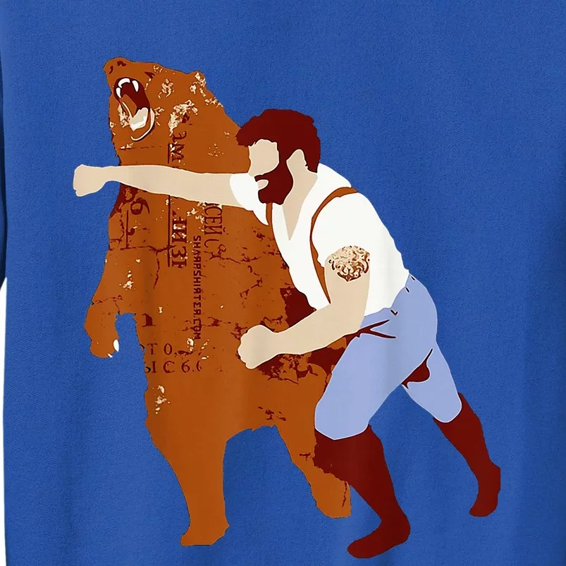 Guy Punching Bear Tall Sweatshirt