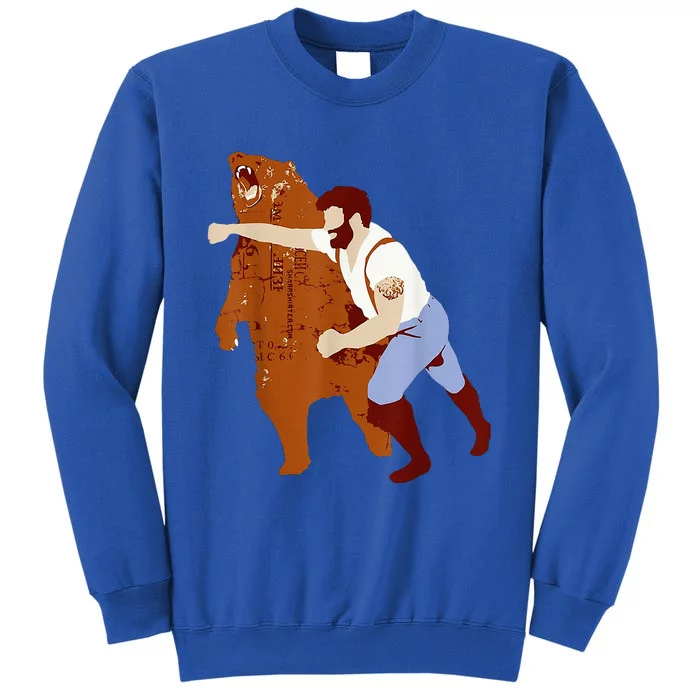 Guy Punching Bear Tall Sweatshirt