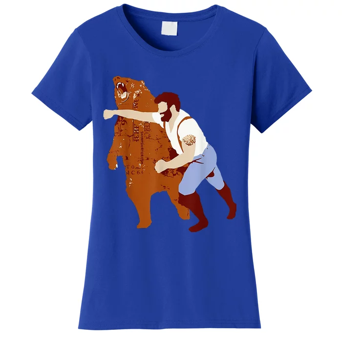 Guy Punching Bear Women's T-Shirt