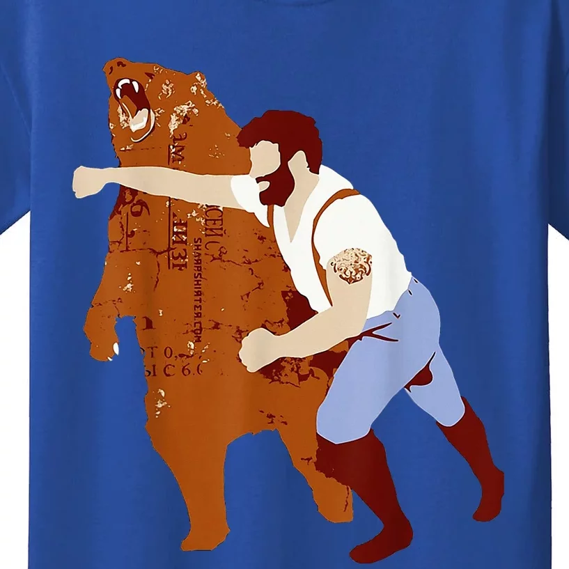 Guy Punching Bear Kids T-Shirt