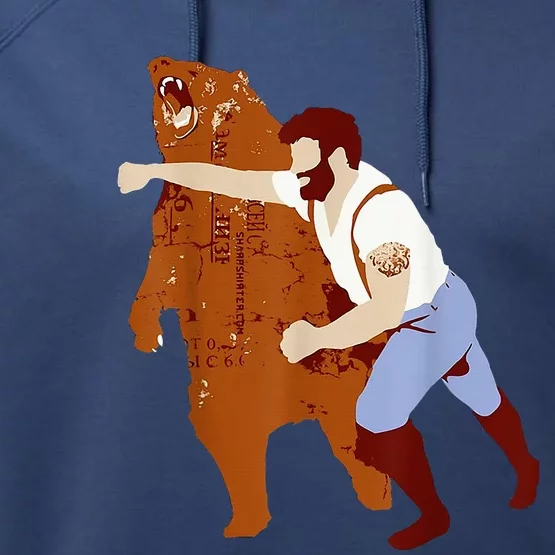 Guy Punching Bear Performance Fleece Hoodie