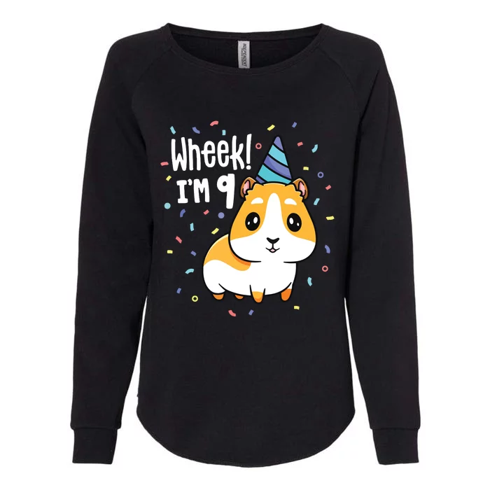 Guinea Pig Birthday Party Wheek Kids 9 Year Old 9th Outfit Womens California Wash Sweatshirt