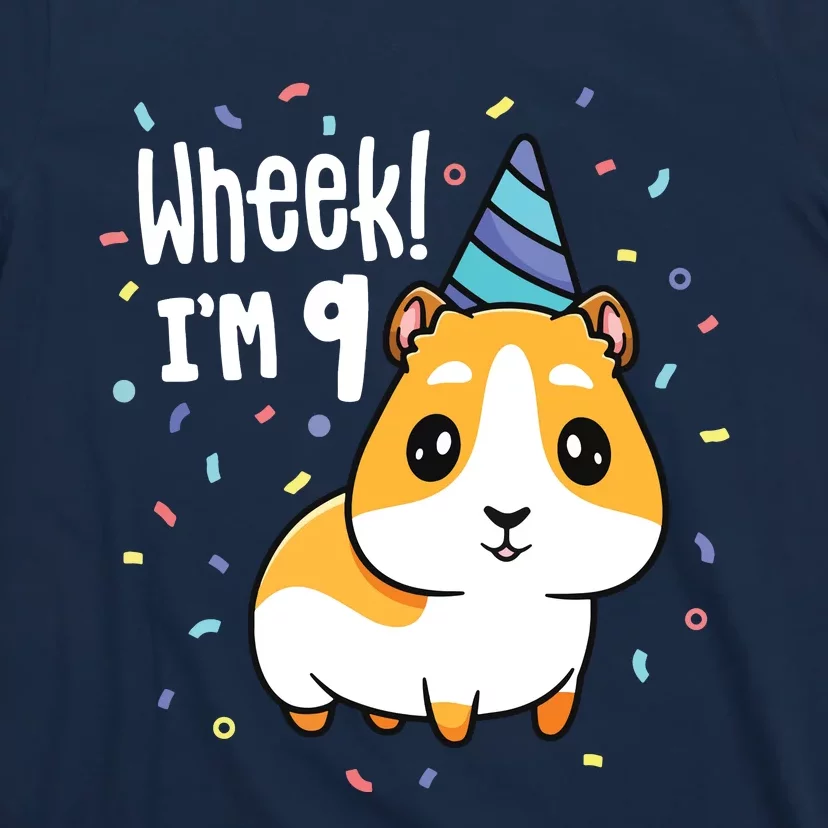 Guinea Pig Birthday Party Wheek Kids 9 Year Old 9th Outfit T-Shirt