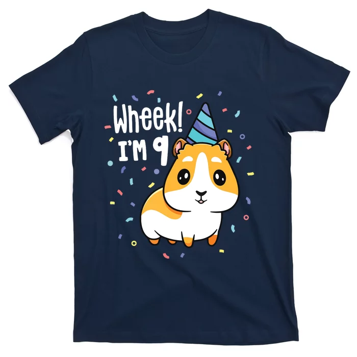 Guinea Pig Birthday Party Wheek Kids 9 Year Old 9th Outfit T-Shirt