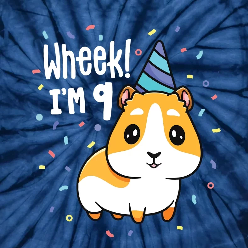 Guinea Pig Birthday Party Wheek Kids 9 Year Old 9th Outfit Tie-Dye T-Shirt