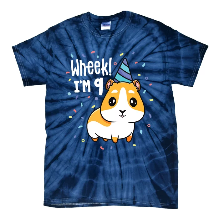 Guinea Pig Birthday Party Wheek Kids 9 Year Old 9th Outfit Tie-Dye T-Shirt