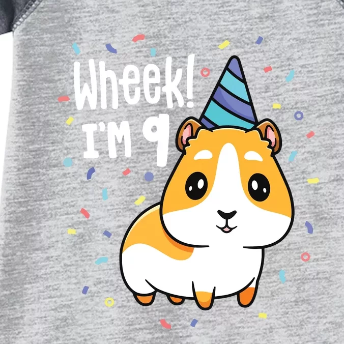 Guinea Pig Birthday Party Wheek Kids 9 Year Old 9th Outfit Infant Baby Jersey Bodysuit