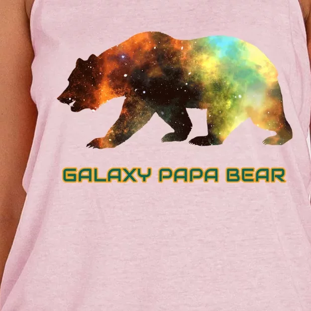 Galaxy Papa Bear Cool Impressive Birthday Gift Women's Knotted Racerback Tank