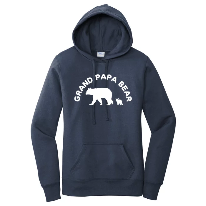 Grand Papa Bear With 1 One Cub Grandpa Grandfather Gift Women's Pullover Hoodie