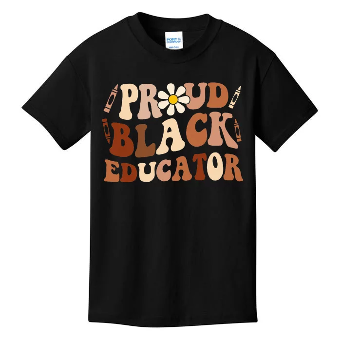 Groovy Proud Black Educator African Pride Black History Kids T-Shirt