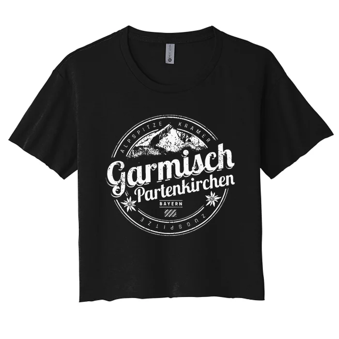 Garmisch Partenkirchen Bavaria Vintage Alps Germany Souvenir Women's Crop Top Tee