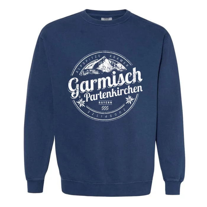 Garmisch Partenkirchen Bavaria Vintage Alps Germany Souvenir Garment-Dyed Sweatshirt