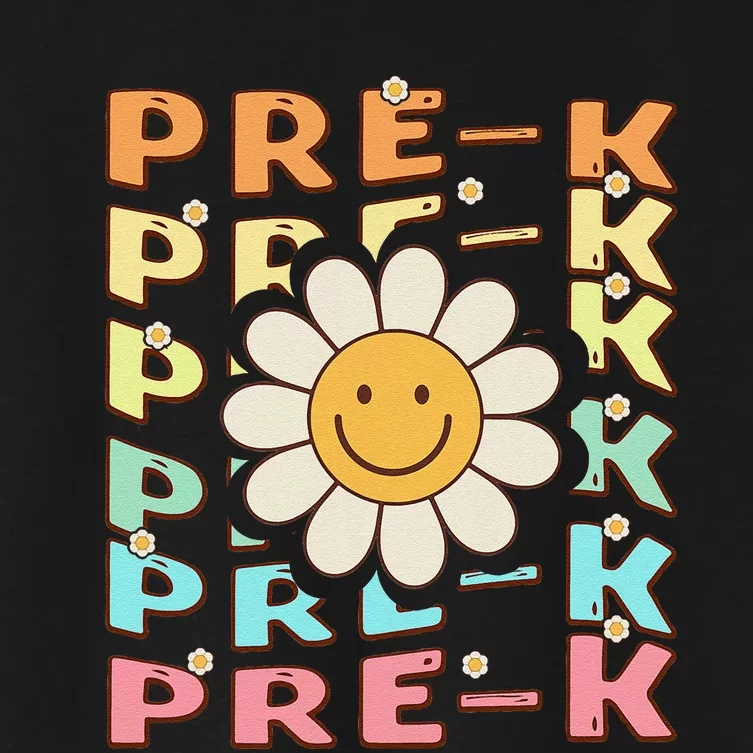 Groovy Prek Back To School Funny First Day Of Prek Women's Crop Top Tee